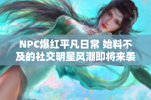 NPC爆红平凡日常 始料不及的社交明星风潮即将来袭！